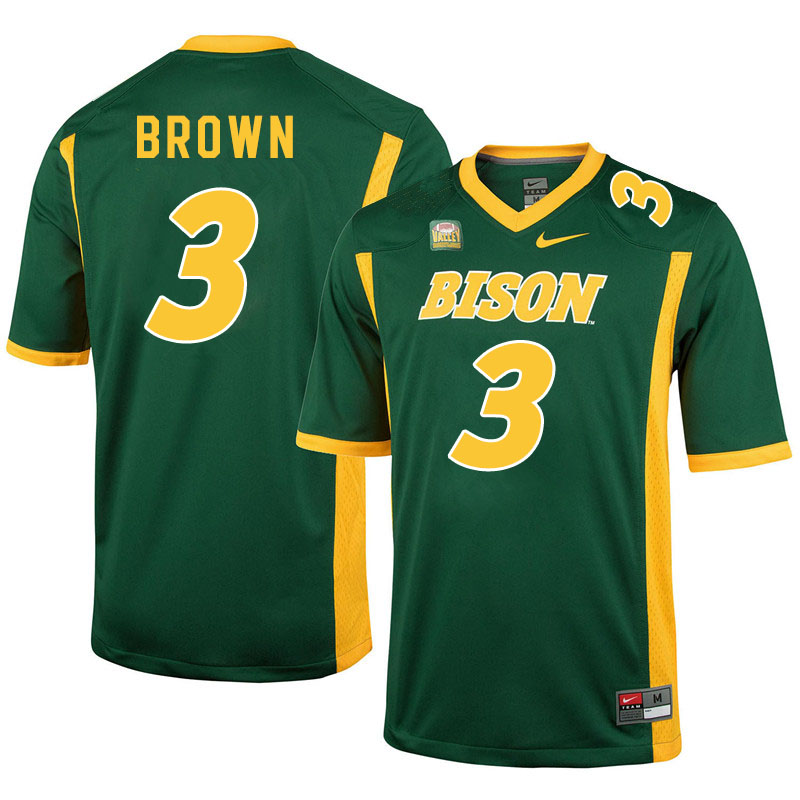 Men #3 Jaxon Brown North Dakota State Bison College Football Jerseys Sale-Green - Click Image to Close
